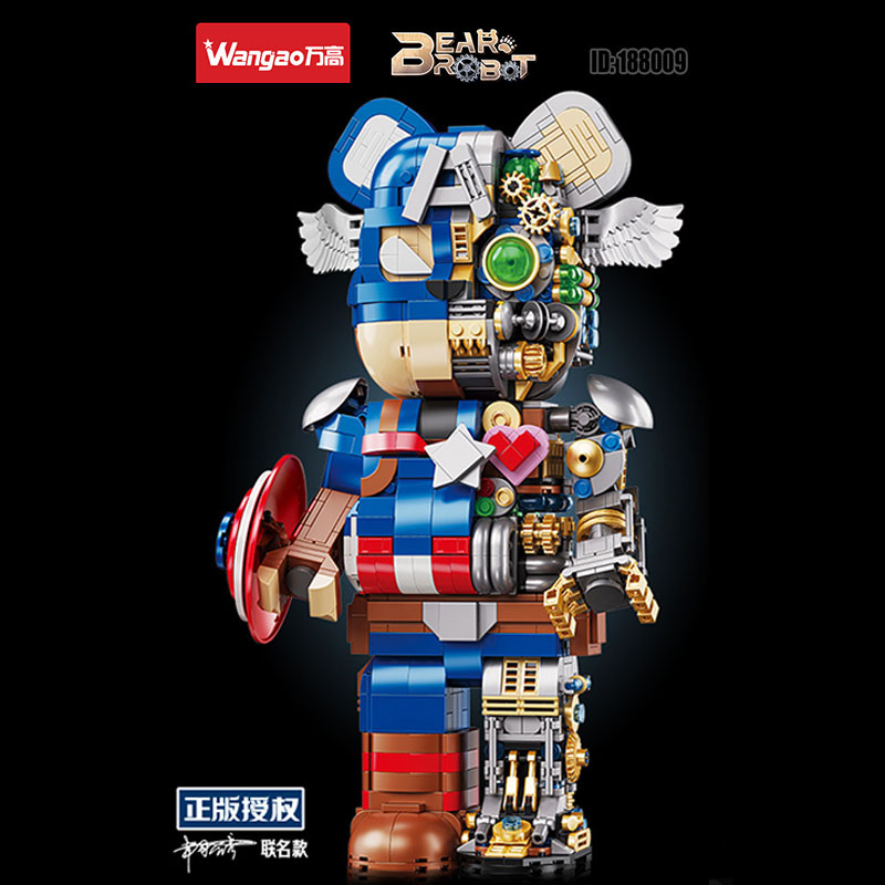 Wangao-188009-Captain-America-Semi-Mechanical-Bear-Brick-1.jpg Wangao 188009 Captain America Semi Mechanical Bear Brick 1 - CADA Block