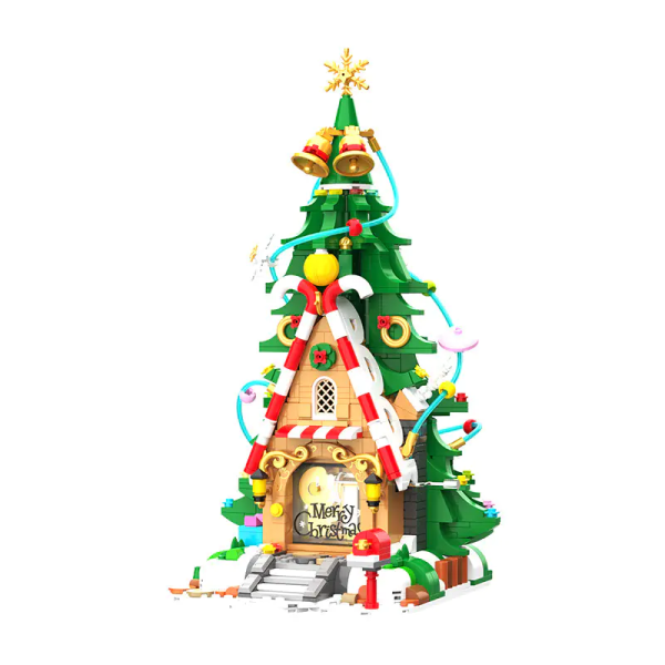 JAKI JK5128 Christmas Elf Tree House Hand Rotating Music - CADA Block